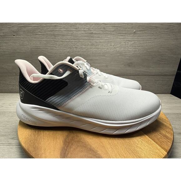 FOOTJOY WOMEN'S FJ FLEX GOLF SHOES 95719 WHITE BLUE PINK size 11 SPIKELESS - Picture 1 of 8